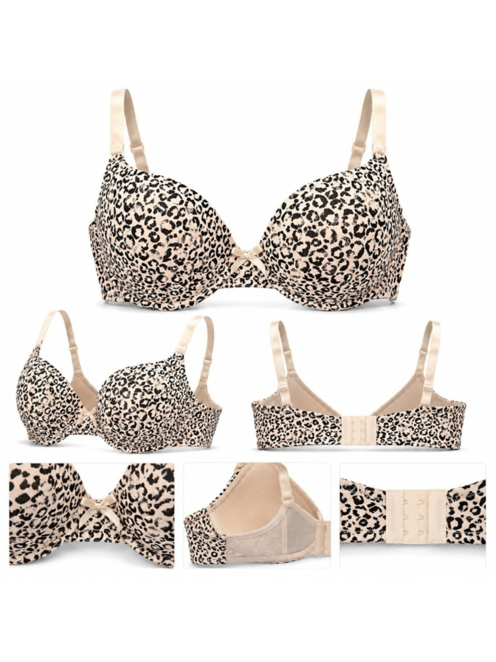 Adrienne Vittadini Studio T-Shirt Bra | Size 40DD | NWT Leopard Print Intamates